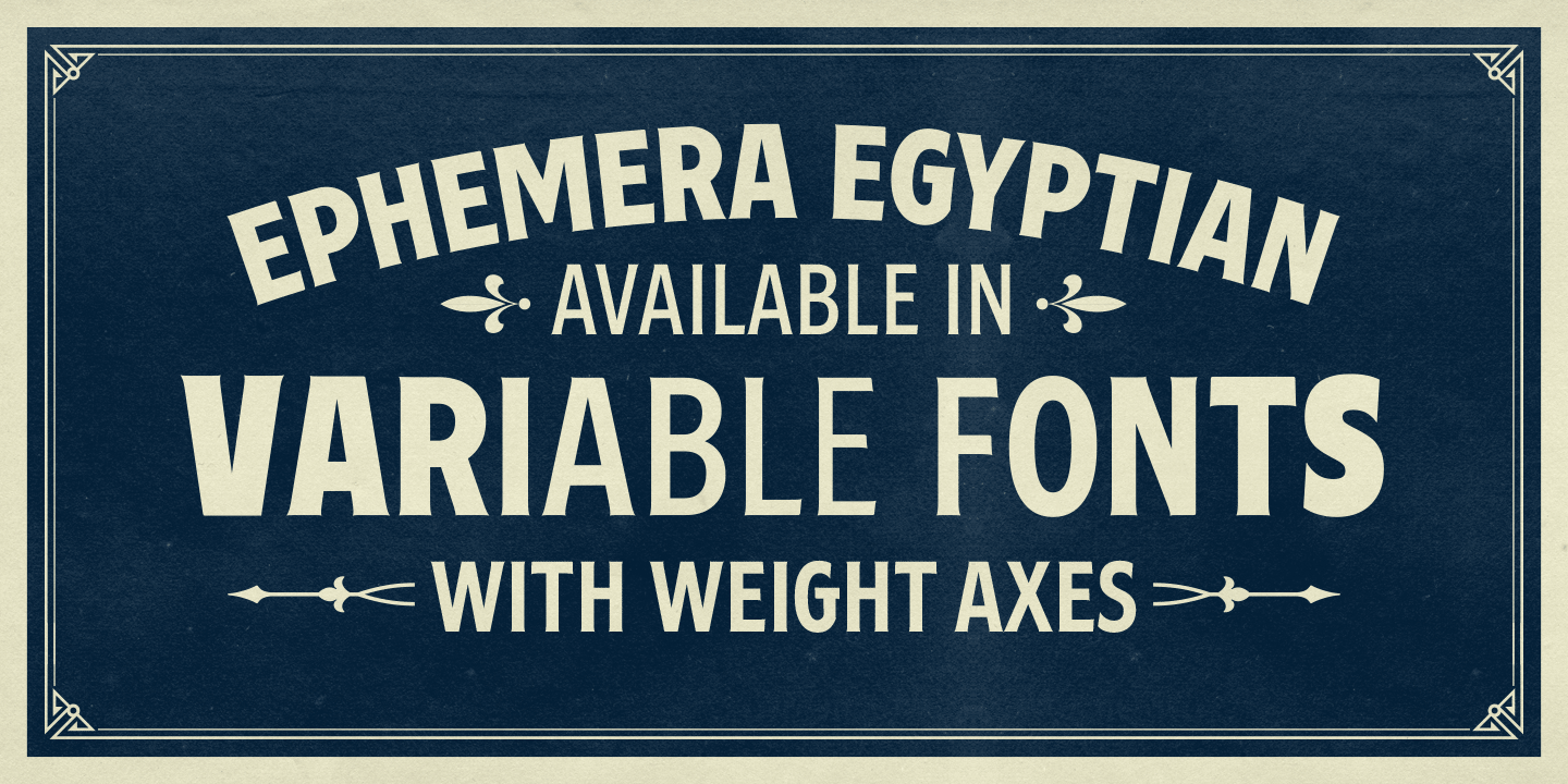 Beispiel einer Ephemera Egyptian Medium-Schriftart